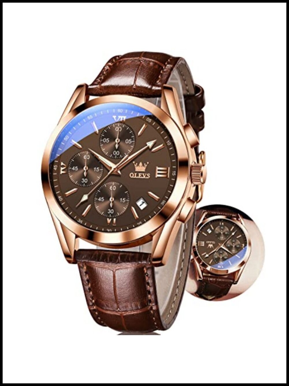 Leather Watch Dress Casual Quartz Wrist Watch Date